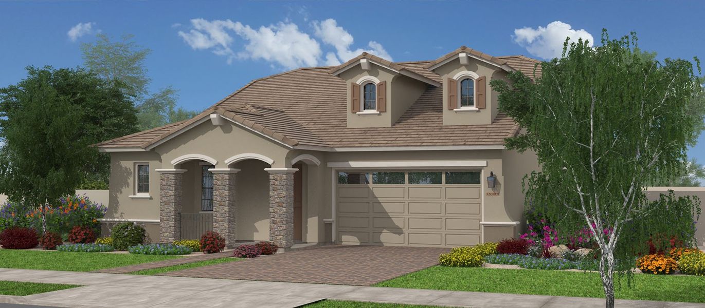 Representative exterior photo of a completed home built from the Textiler by Fulton Homes in Seaboard at Cooley Station, Gilbert, AZ (Image 4).