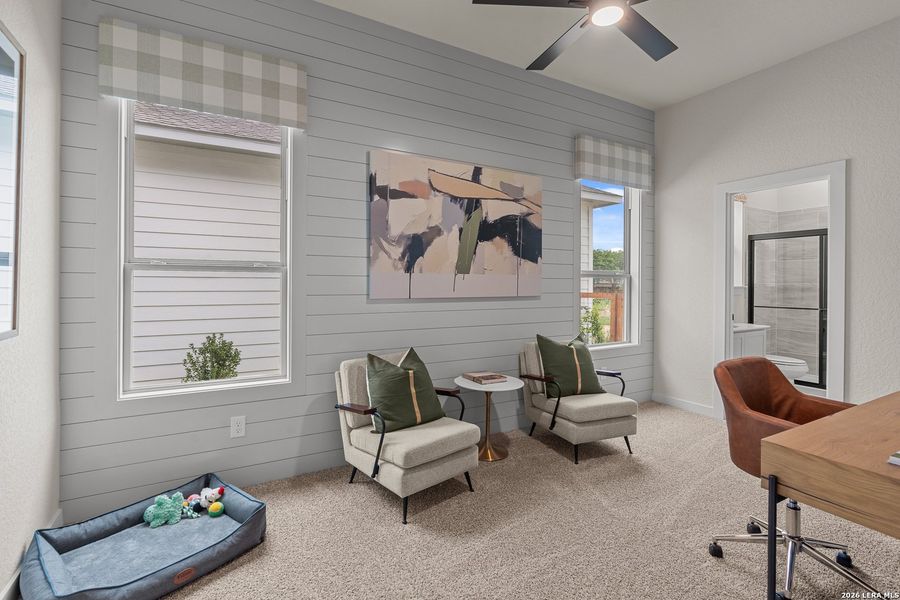 Furnished interior view inside a new home in The Crossvine, Schertz (Image 33).