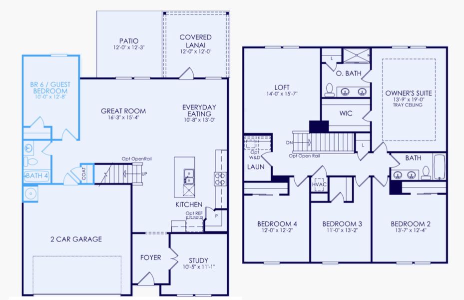 2D floor plan layout of this home in Waterways, Richmond Hill, GA (Image 3).
