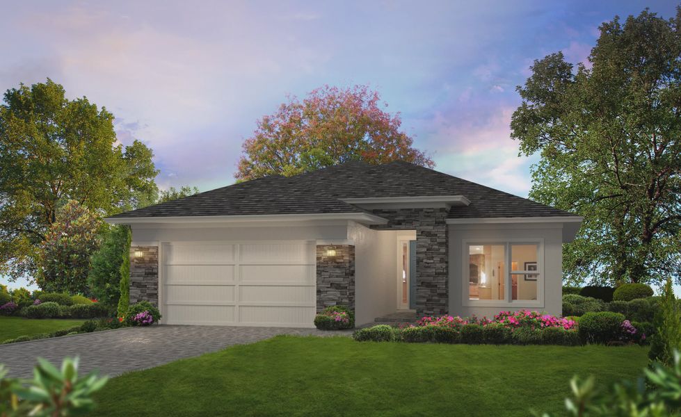 Representative exterior photo of a completed home built from the Avery II by ICI Homes in Mosaic, Daytona Beach, FL (Image 2).