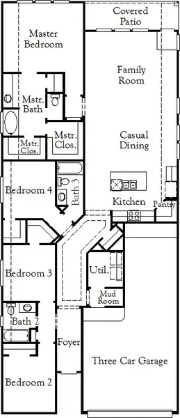 2D floor plan layout of this home in Escondido, Magnolia, TX (Image 3).