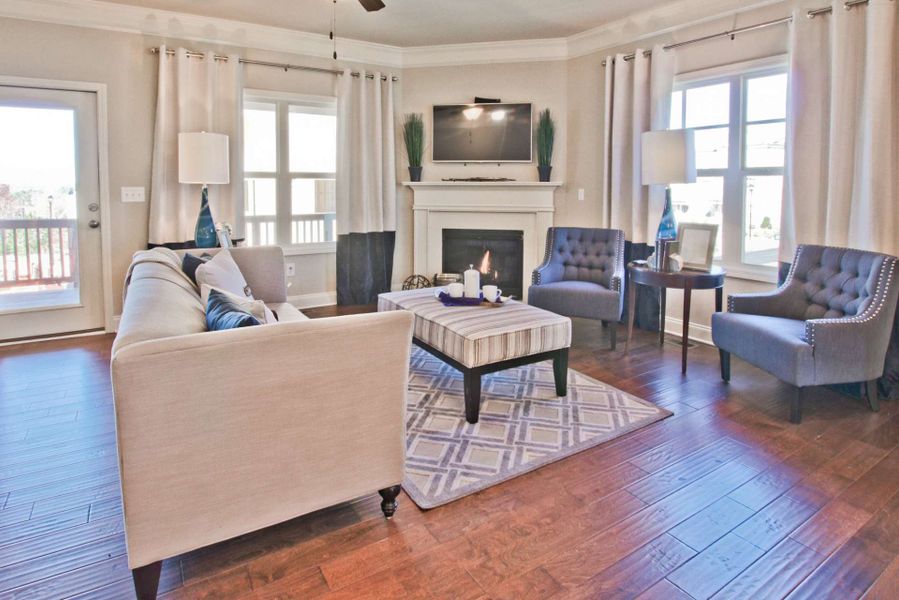 Representative furnished interior of a home built from the Barwick by KM Homes in Nickel Creek at Newnan Crossing, Newnan (Image 33).