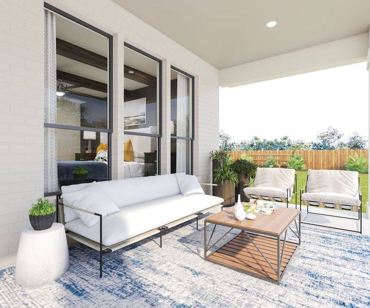 Representative exterior details of a home built from the Salerno by Tri Pointe Homes in Woodson’s Reserve, Spring (Image 3).