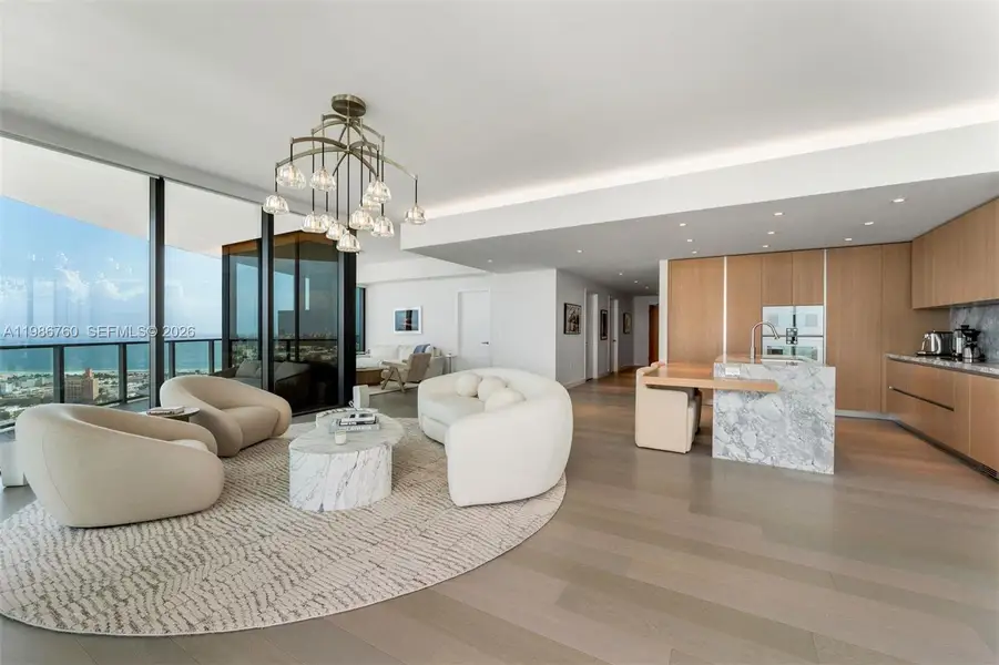 Furnished interior view inside a new home in , Miami Beach (Image 4).