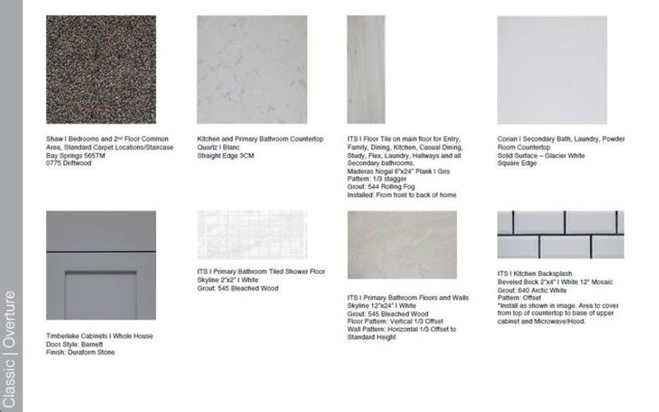 Design Selections ~ Home is under construction, selections are subject to change