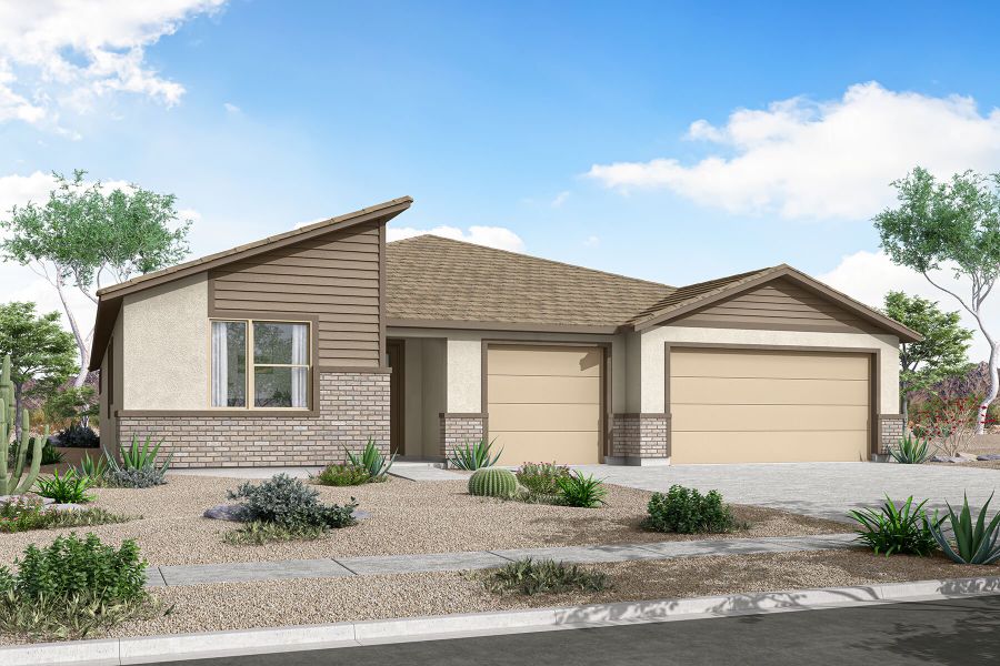 Representative exterior photo of a completed home built from the Auburn by Mattamy Homes in Las Ventanas, Goodyear, AZ (Image 2). Representative exterior photo of a completed home built from the Auburn by Mattamy Homes in Las Ventanas, Goodyear, AZ (Image 2).