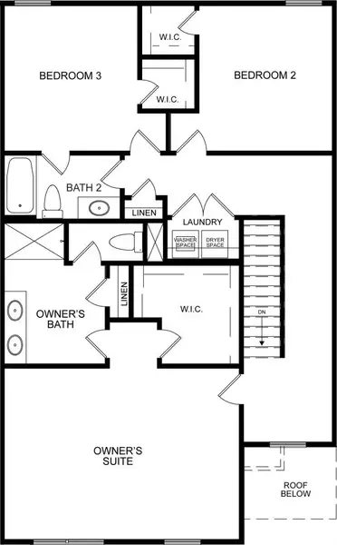 2D floor plan layout for the The Essex by Direct Residential Communities in Chastain Heights, Woodstock, GA (Image 3).