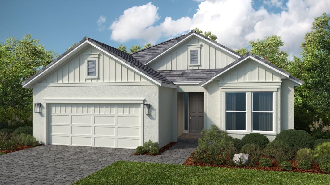 Representative exterior photo of a completed home built from the Lazio by Taylor Morrison in Center Lake Ranch Community Group Page, St. Cloud, FL (Image 2). Representative exterior photo of a completed home built from the Lazio by Taylor Morrison in Center Lake Ranch Community Group Page, St. Cloud, FL (Image 2).