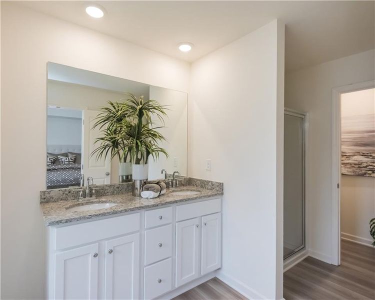 Furnished interior view inside a new home in Shoals Crossing, Conyers (Image 23). Furnished interior view inside a new home in Shoals Crossing, Conyers (Image 23).