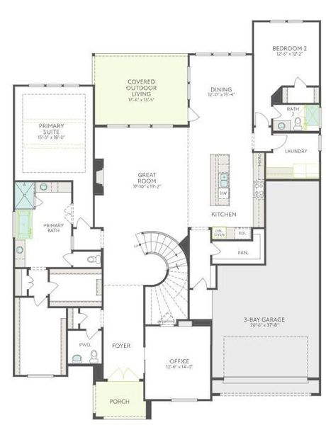 2D floor plan layout of this home in Harvest Green, Richmond, TX (Image 3).
