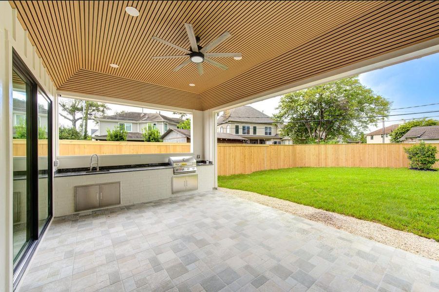 Massive Patio for your entertainment of family and guests. Beautiful Catheral ceiling with Premium