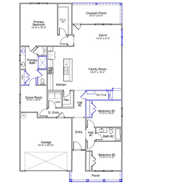 2D floor plan layout of this home in Jordan Grove, Conway, SC (Image 5).