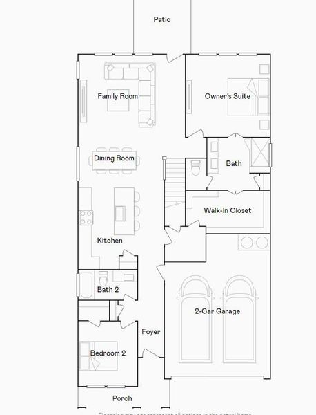 2D floor plan layout of this home in The Grand Prairie: Bristol Highlands Section, Hockley, TX (Image 3).