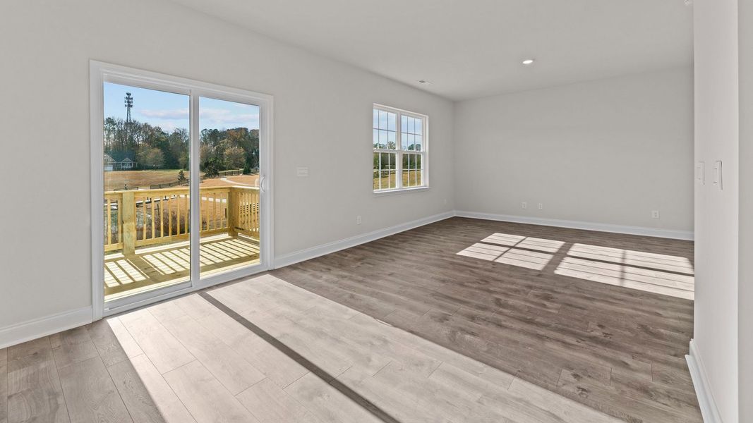 Representative unfurnished interior of a home built from the Belhaven by D.R. Horton in Tyler - Home on the Lake, New Bern (Image 10). Representative unfurnished interior of a home built from the Belhaven by D.R. Horton in Tyler - Home on the Lake, New Bern (Image 10).