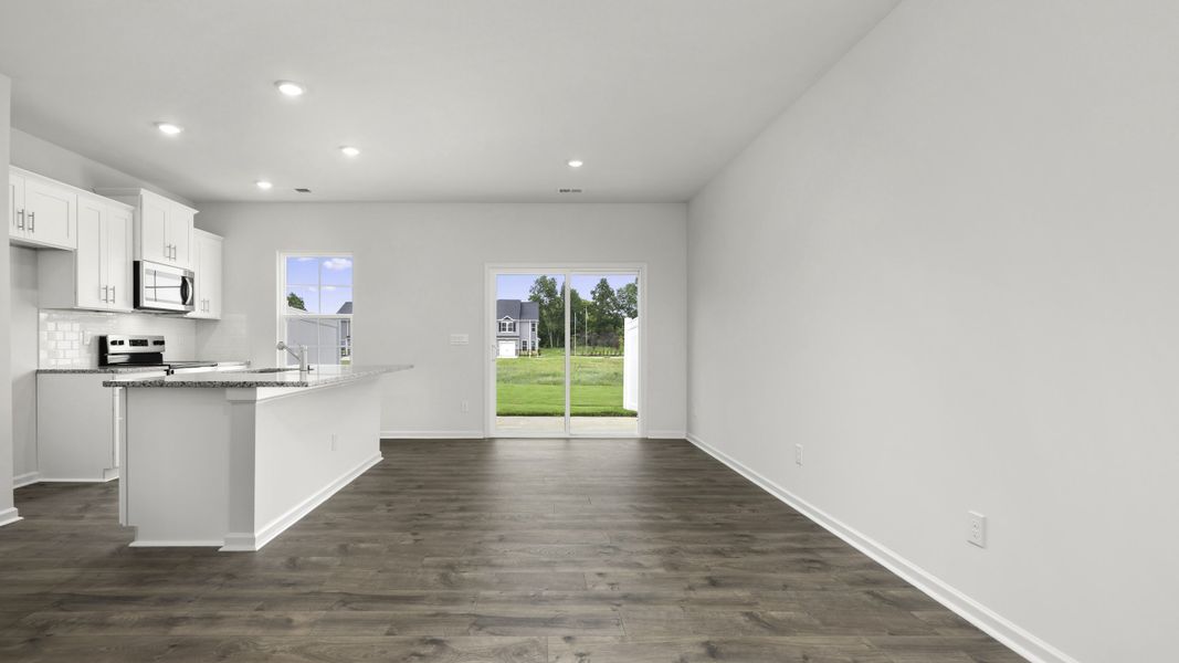 Representative unfurnished interior of a home built from the Newton by D.R. Horton in The Gables at Edinborough Townes, Gibsonville (Image 10).