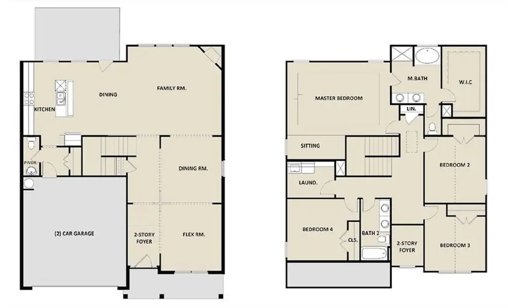 2D floor plan layout of this home in Paces Estates, Lithia Springs, GA (Image 4).