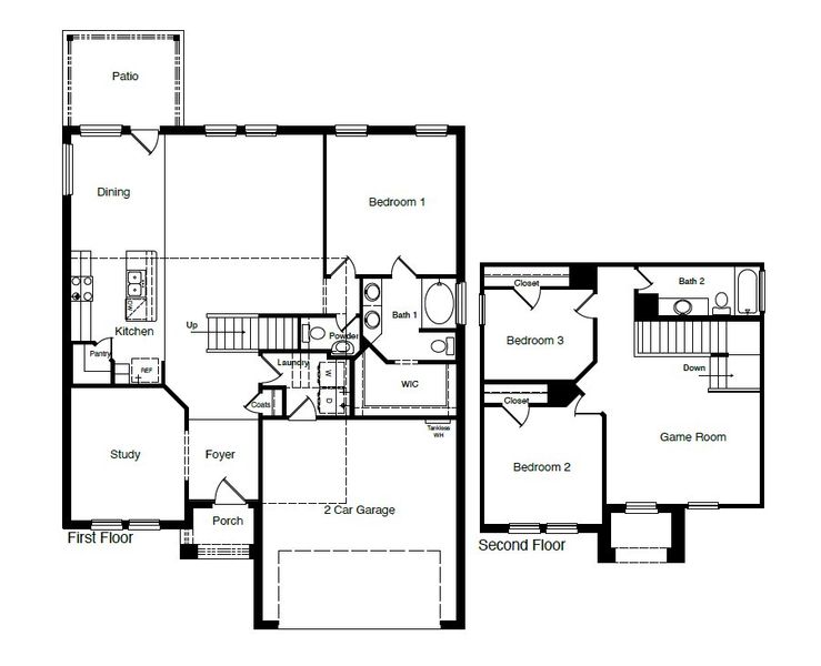 2D floor plan layout of this home in Allen Farms, Lubbock, TX (Image 4).