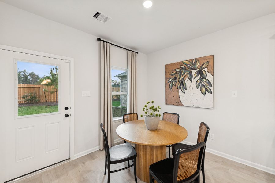 The Princeton II- Breakfast Area. Staged model home shown for illustration only; actual features, colors, and upgrades may vary. The Princeton II- Breakfast Area. Staged model home shown for illustration only; actual features, colors, and upgrades may vary.