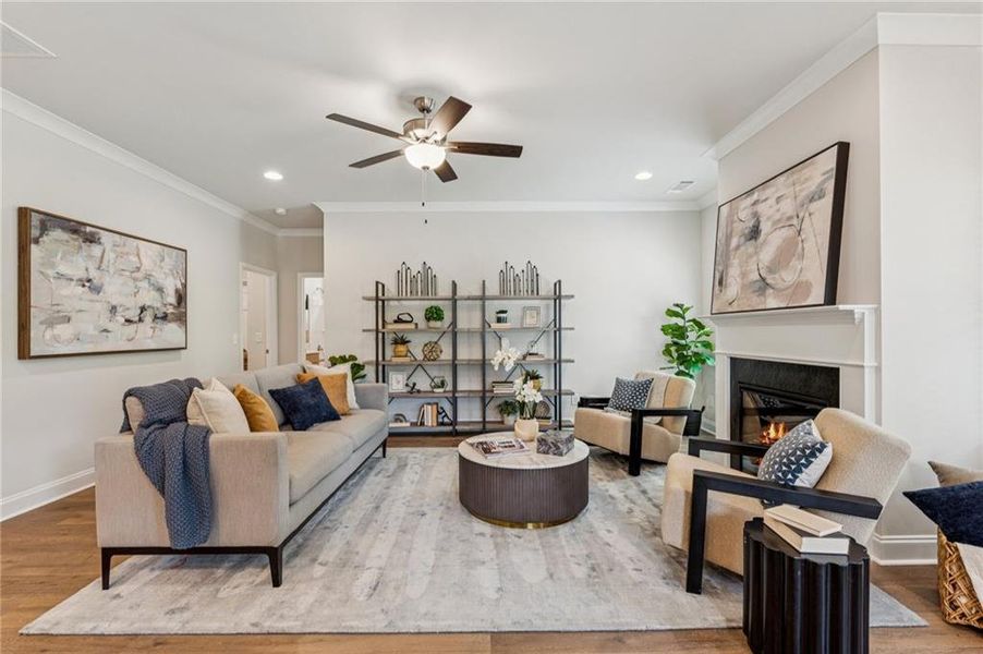 Furnished interior view inside a new home in , Flowery Branch (Image 15). Furnished interior view inside a new home in , Flowery Branch (Image 15).