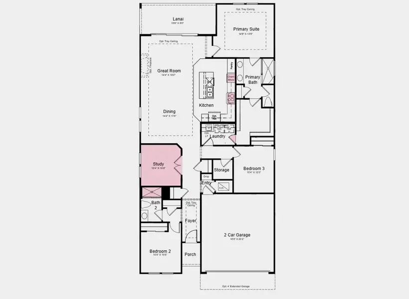 2D floor plan layout of this home in Esplanade at St. Marys, St. Marys, GA (Image 3).