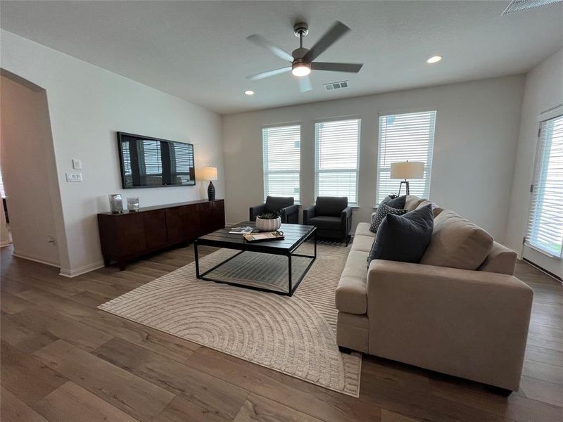 Furnished interior view inside a new home in Wellspring, Hutto (Image 18). Furnished interior view inside a new home in Wellspring, Hutto (Image 18).
