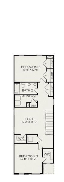 2D floor plan layout for the Lumen C by Homes by Dickerson in Chatham Park, Pittsboro, NC (Image 4).