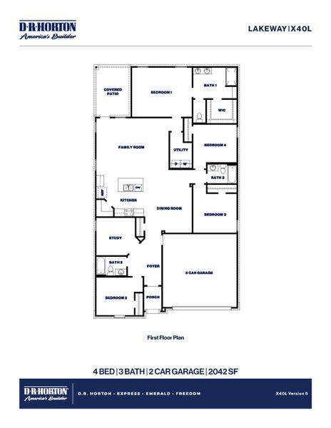 2D floor plan layout of this home in Maple Woods, Hockley, TX (Image 2).