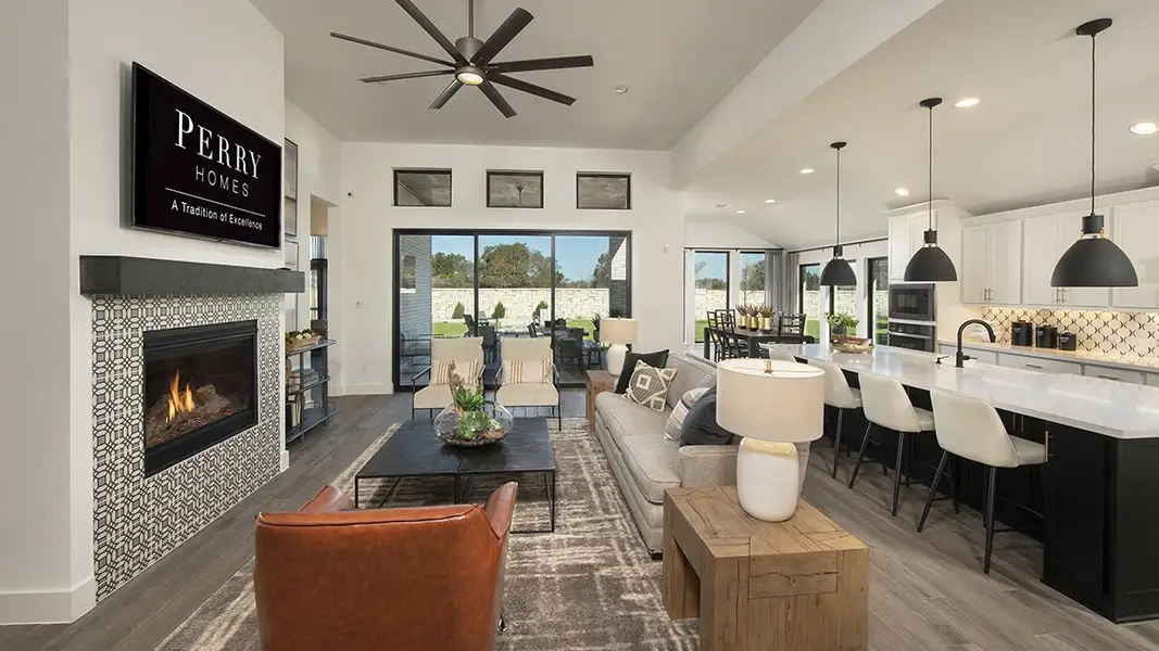 Furnished interior view inside a new home in 6 Creeks, Kyle (Image 6).