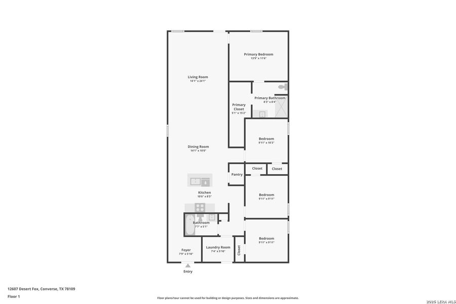 2D floor plan layout of this home in Avenida, Converse, TX (Image 3).