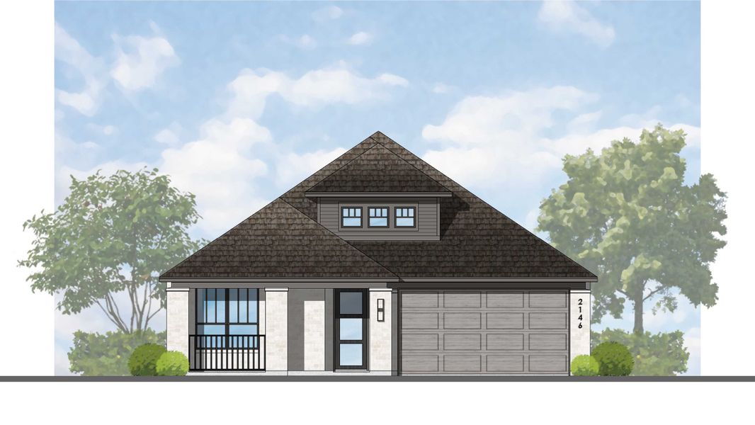 Representative rendering of the exterior for the Matisse Plan by Highland Homes (Image 5). Representative rendering of the exterior for the Matisse Plan by Highland Homes (Image 5).
