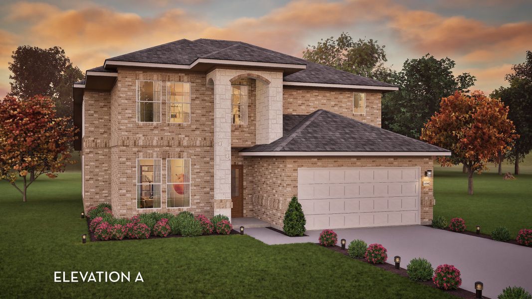 Representative exterior photo of a completed home built from the Silverthorne by CastleRock Communities in Mulberry Farms, Santa Fe, TX (Image 6).