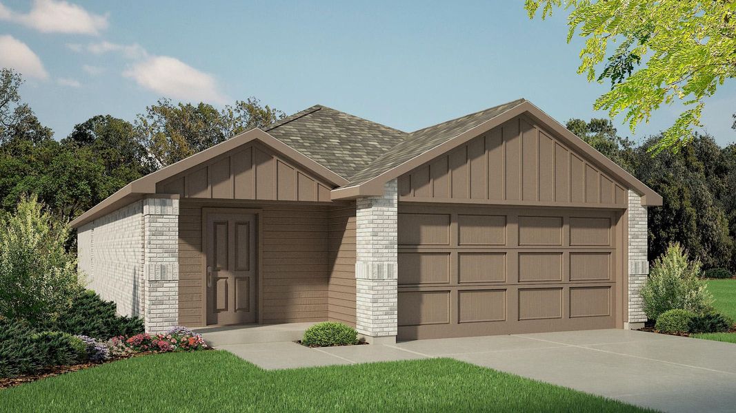 Representative exterior photo of a completed home built from the The Caribou by D.R. Horton in Terra Vista, Lubbock, TX (Image 18).