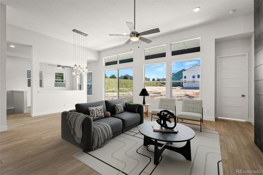 Furnished interior view inside a new home in Cloverleaf - Pinnacle Collection, Monument (Image 11).