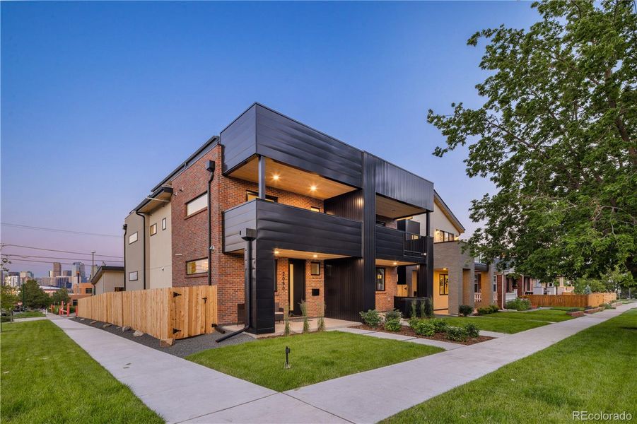 Front exterior of a new home in , Denver, CO, highlighting curb appeal (Image 19). Front exterior of a new home in , Denver, CO, highlighting curb appeal (Image 19).