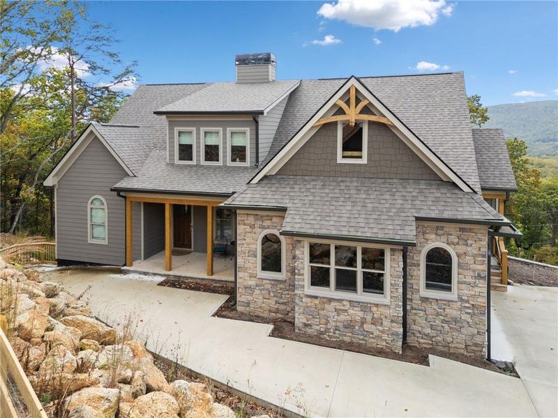 Front exterior of a new home in , Waleska, GA, highlighting curb appeal (Image 22).