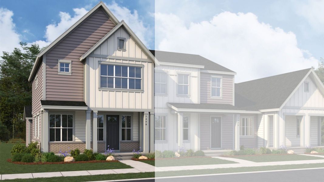 Representative exterior photo of a completed home built from the Lafayette 3 by Brightland Homes in Westerly - Townhomes, Erie, CO (Image 6).