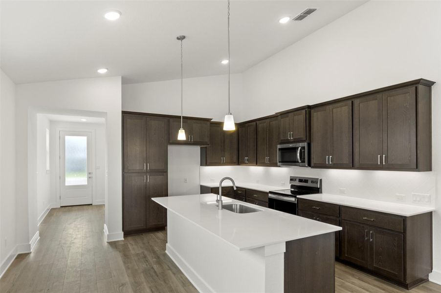 Furnished interior view inside a new home in The Enclave at Hidden Oaks, Georgetown (Image 9). Furnished interior view inside a new home in The Enclave at Hidden Oaks, Georgetown (Image 9).