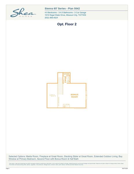 2D floor plan layout of this home in Sienna 65', Missouri City, TX (Image 6). 2D floor plan layout of this home in Sienna 65', Missouri City, TX (Image 6).