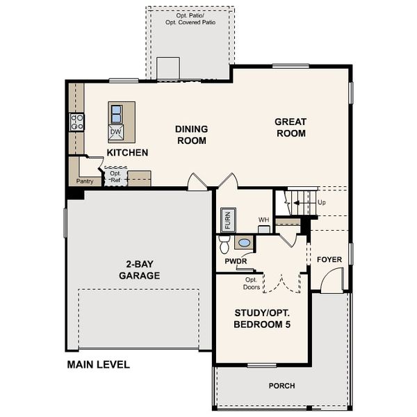 2D floor plan layout of this home in The Aurora Highlands, Aurora, CO (Image 2).
