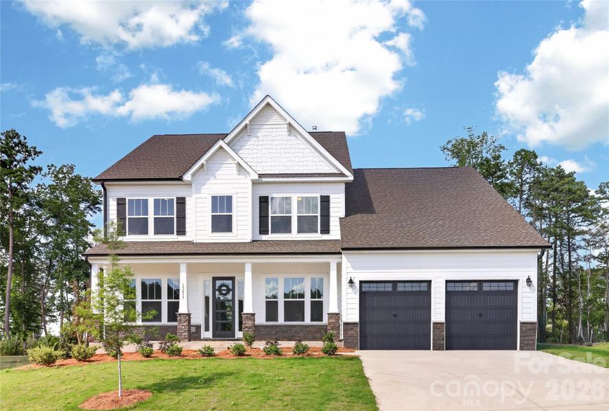 Front exterior of a new home in Edgewater Lakeview On Your Lot, Lancaster, SC, highlighting curb appeal (Image 26).