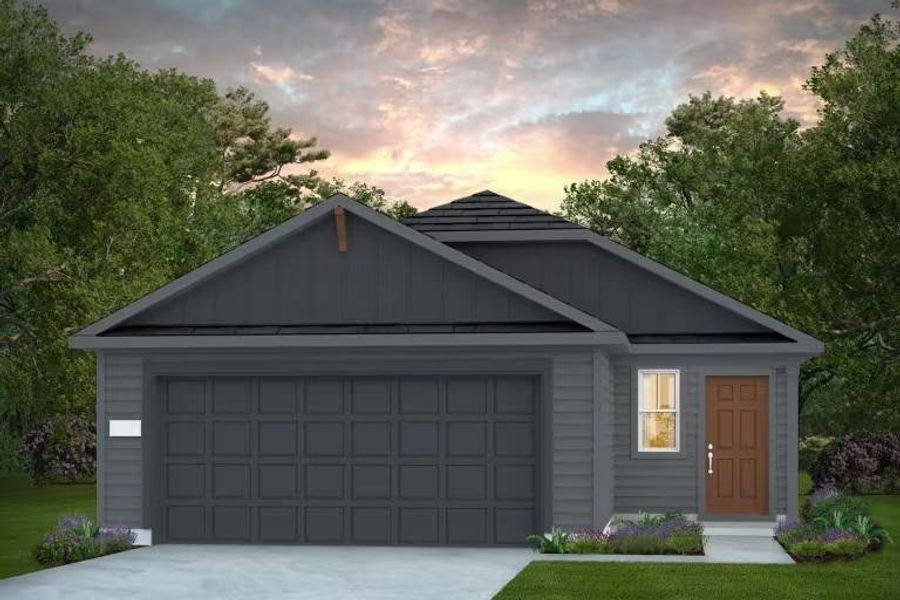 Front exterior of a new home in Stokesbury, Waller, TX, highlighting curb appeal (Image 1). Front exterior of a new home in Stokesbury, Waller, TX, highlighting curb appeal (Image 1).