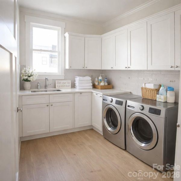 Wow! That's a laundry room with farm sink.