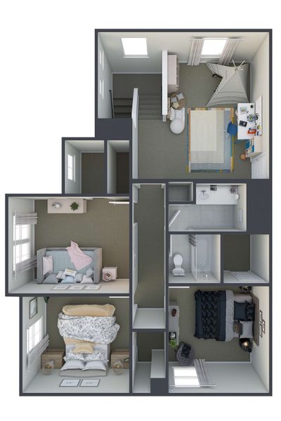 2D floor plan layout for the Buescher by Tri Pointe Homes in Mason Woods, Cypress, TX (Image 5).