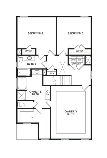 2D floor plan layout for the The Lawson by Direct Residential Communities in Fairview Lake, Conyers, GA (Image 4).