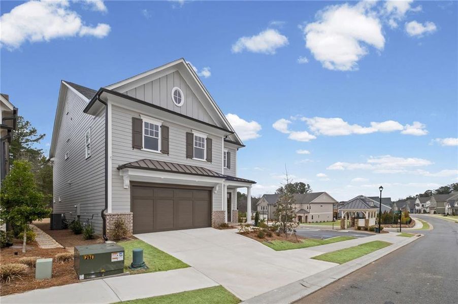 Front exterior of a new home in , Canton, GA, highlighting curb appeal (Image 21).