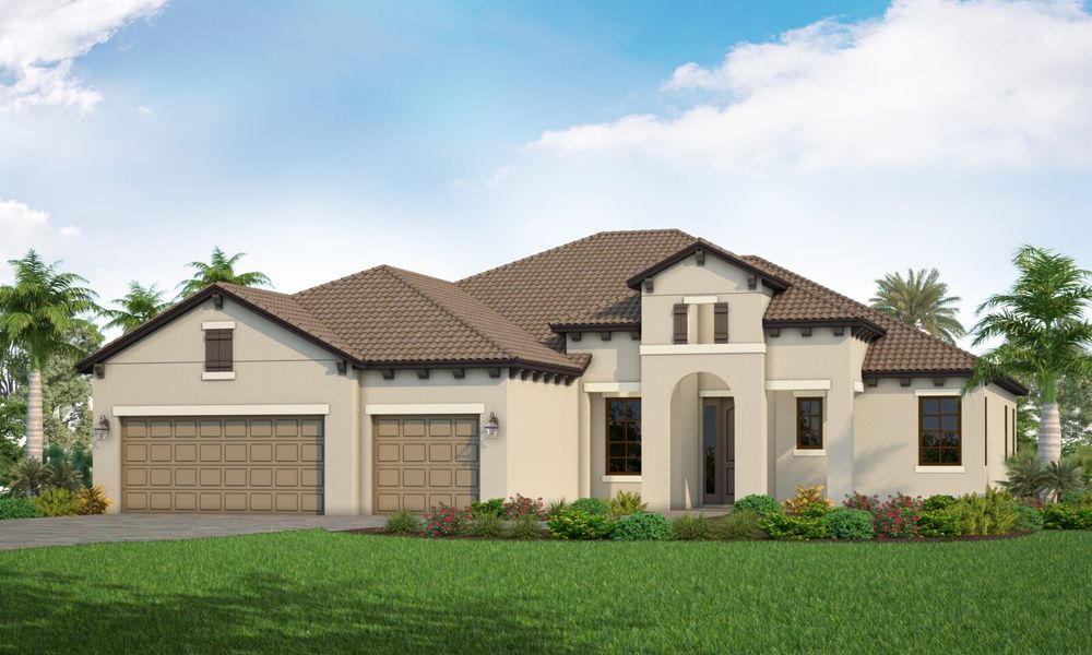 Representative exterior photo of a completed home built from the Sanibel 2 by Neal Communities in SkySail, Naples, FL (Image 21).