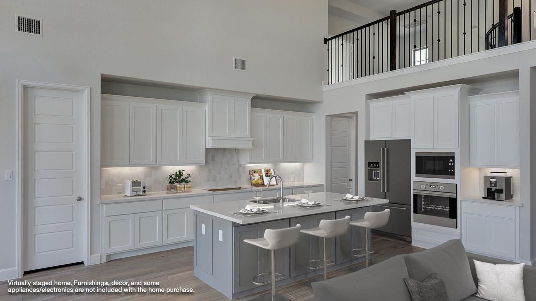 Furnished interior view inside a new home in Kallison Ranch, San Antonio (Image 2). Furnished interior view inside a new home in Kallison Ranch, San Antonio (Image 2).