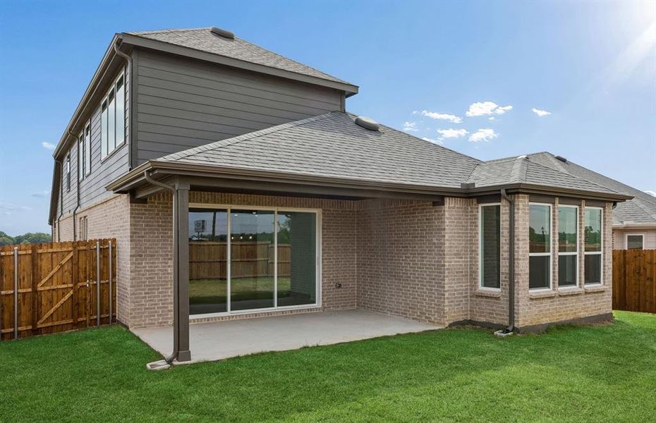 Built in patio in backyard Built in patio in backyard