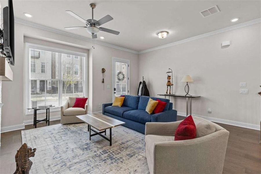 Furnished interior view inside a new home in , Peachtree Corners (Image 9). Furnished interior view inside a new home in , Peachtree Corners (Image 9).