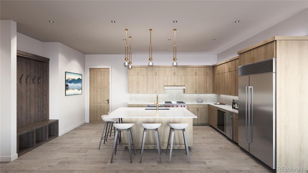 Rendering only. Actual finishes are selected by the buyer and layout varies throughout the residences.